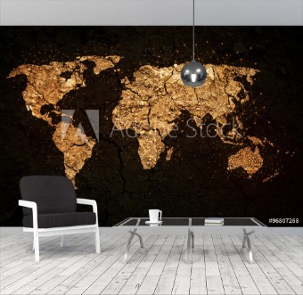 Picture of World map on grunge background